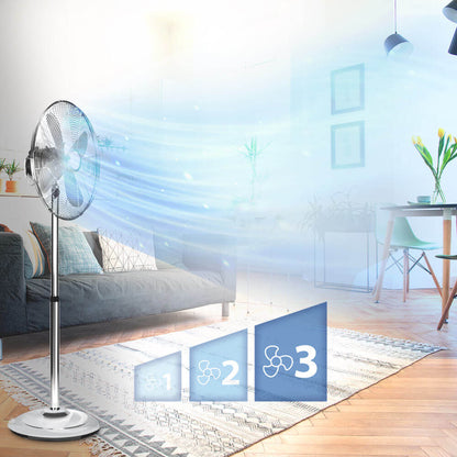 Homely Fresh 500 Ventilador Pie Aire Metálico Viento Oscilante 50w Gridinlux