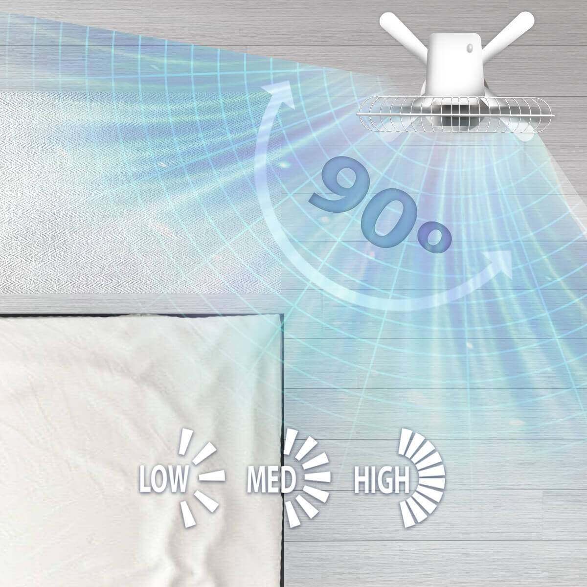 Homely Fresh 400 Ventilador Pie Aire Blanco Viento Oscilante 40w Gridinlux